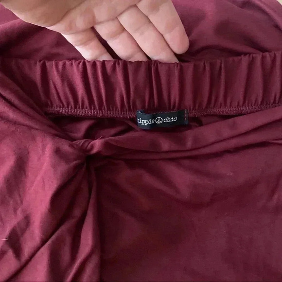 🆕Hippie Chic Raisin Side-Slit Maxi Skirt Burgandy M🆕 - Picture 8 of 12